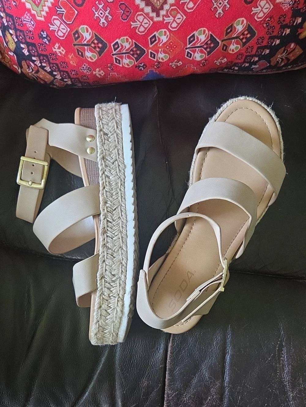 Soda Beige Espadrille Platform Sandals